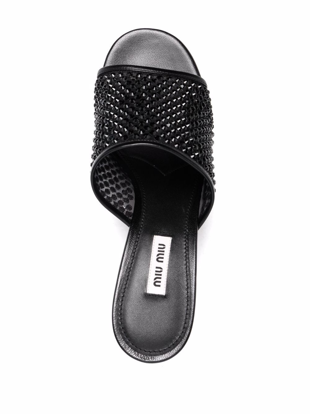 crystal-embellished leather sandals - 4