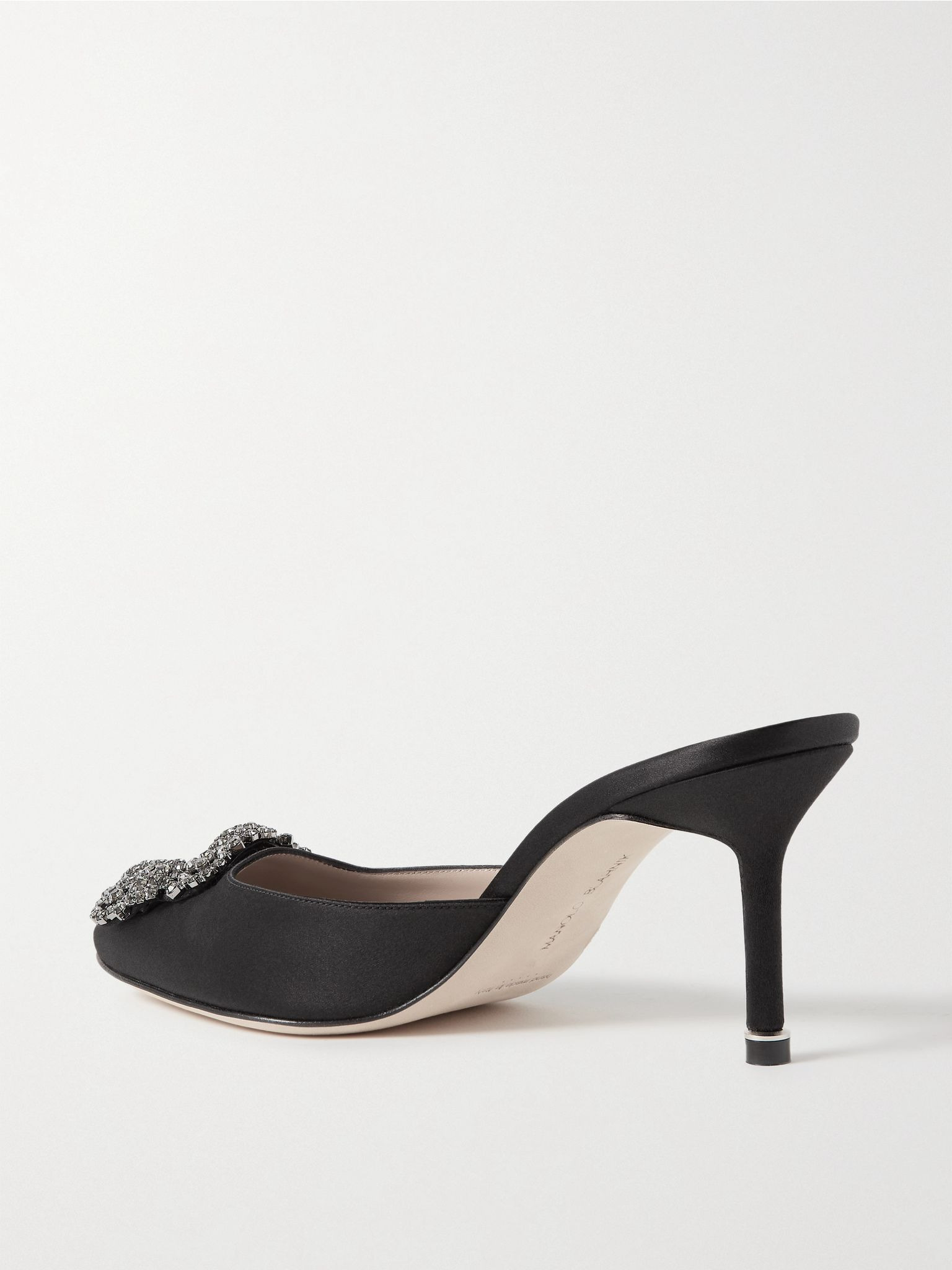 Hangisimu 70 embellished satin mules Black - 3