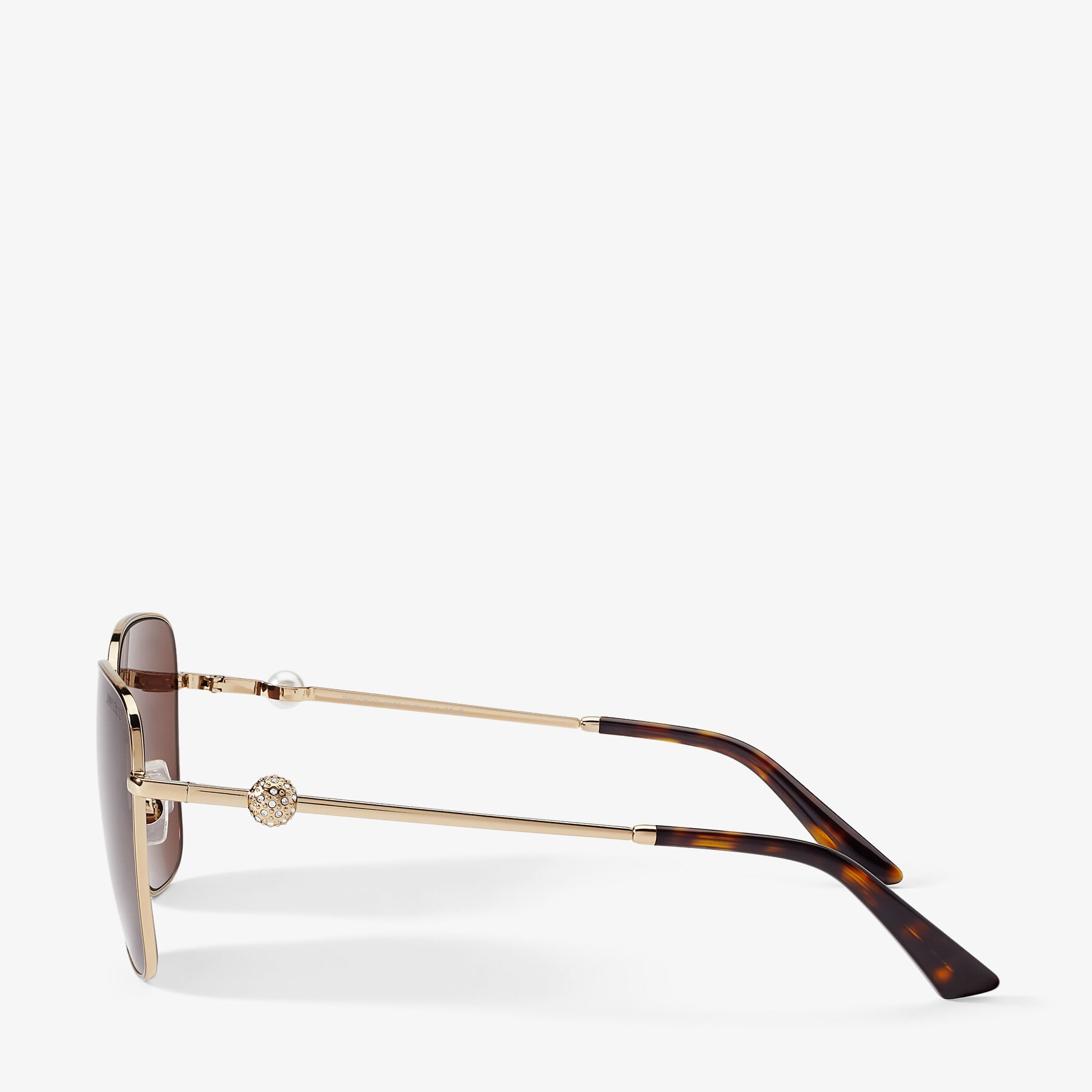 Pua
Pale Gold Square Sunglasses with Crystals - 4