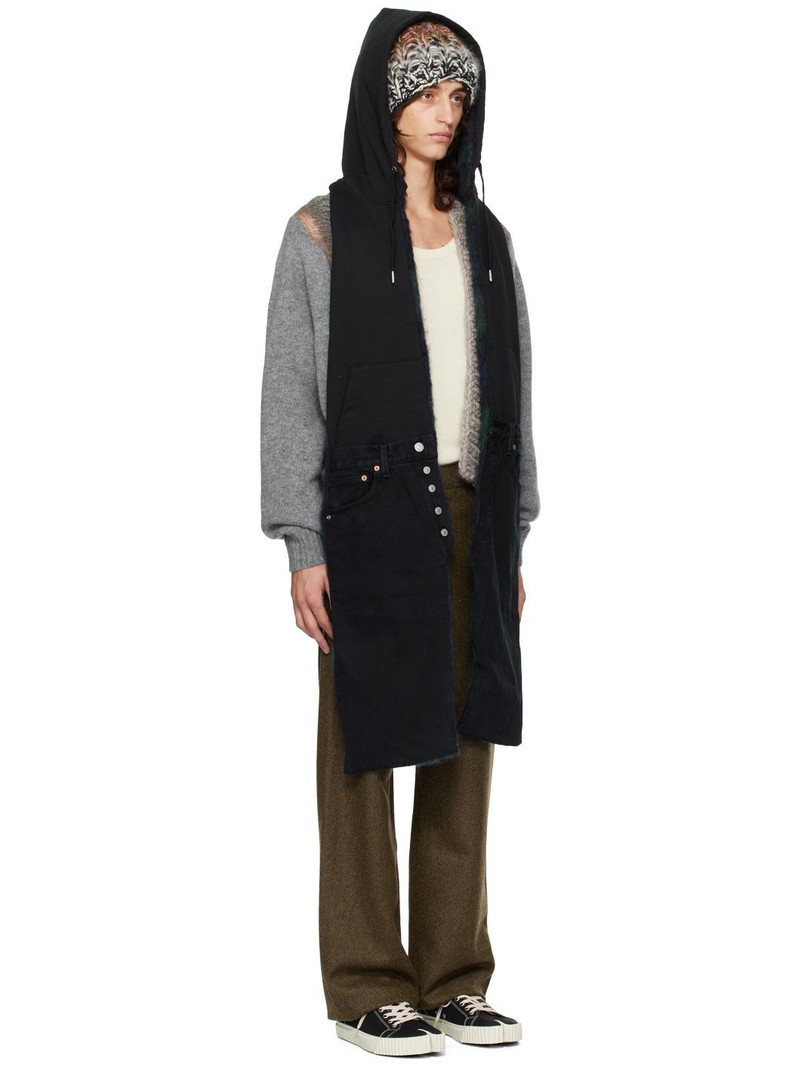 BLESS Black Sweat Jeansscarf Denim Reversible Scarf outlook