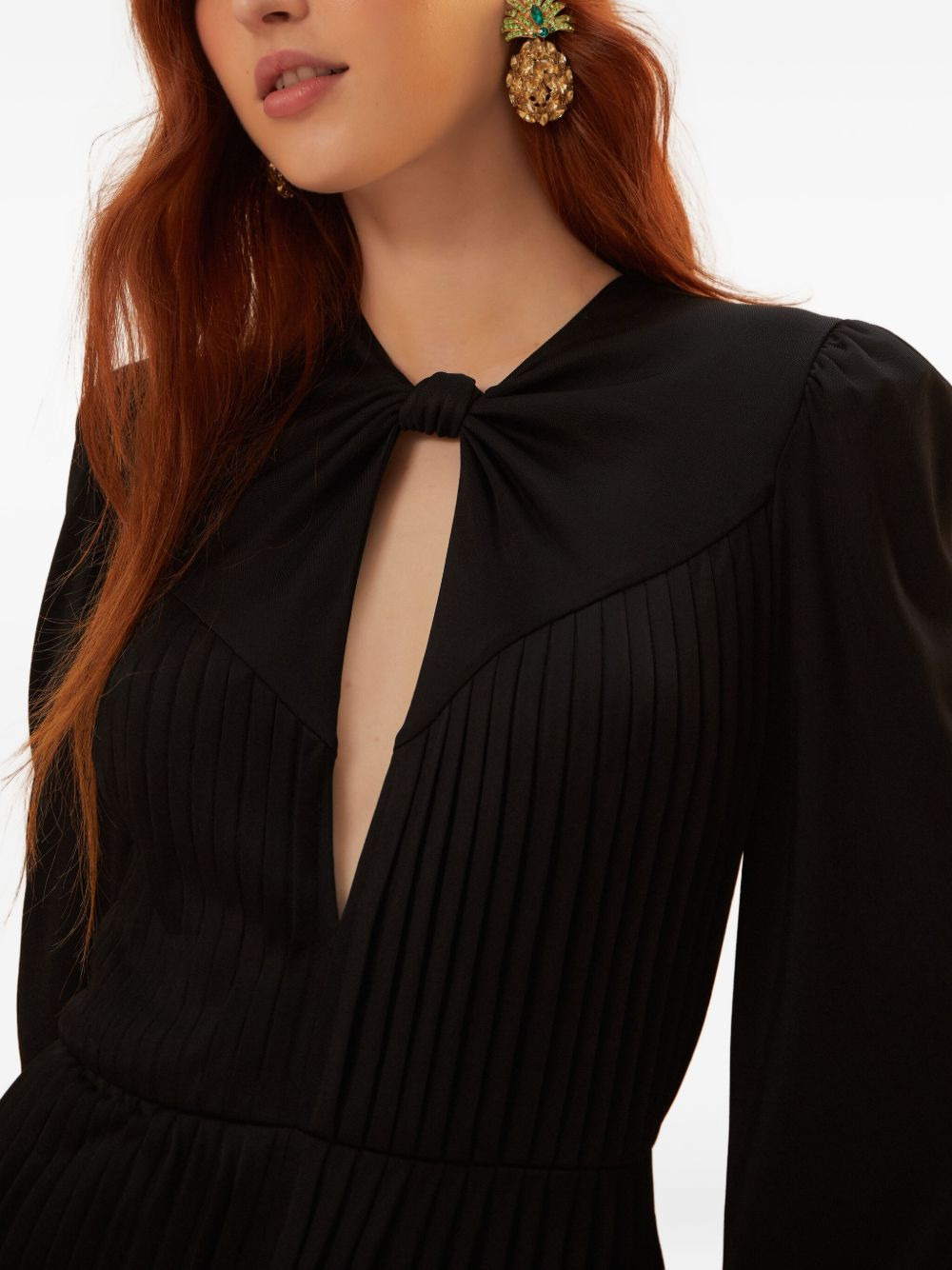 pleated keyhole jumpsuit - 4