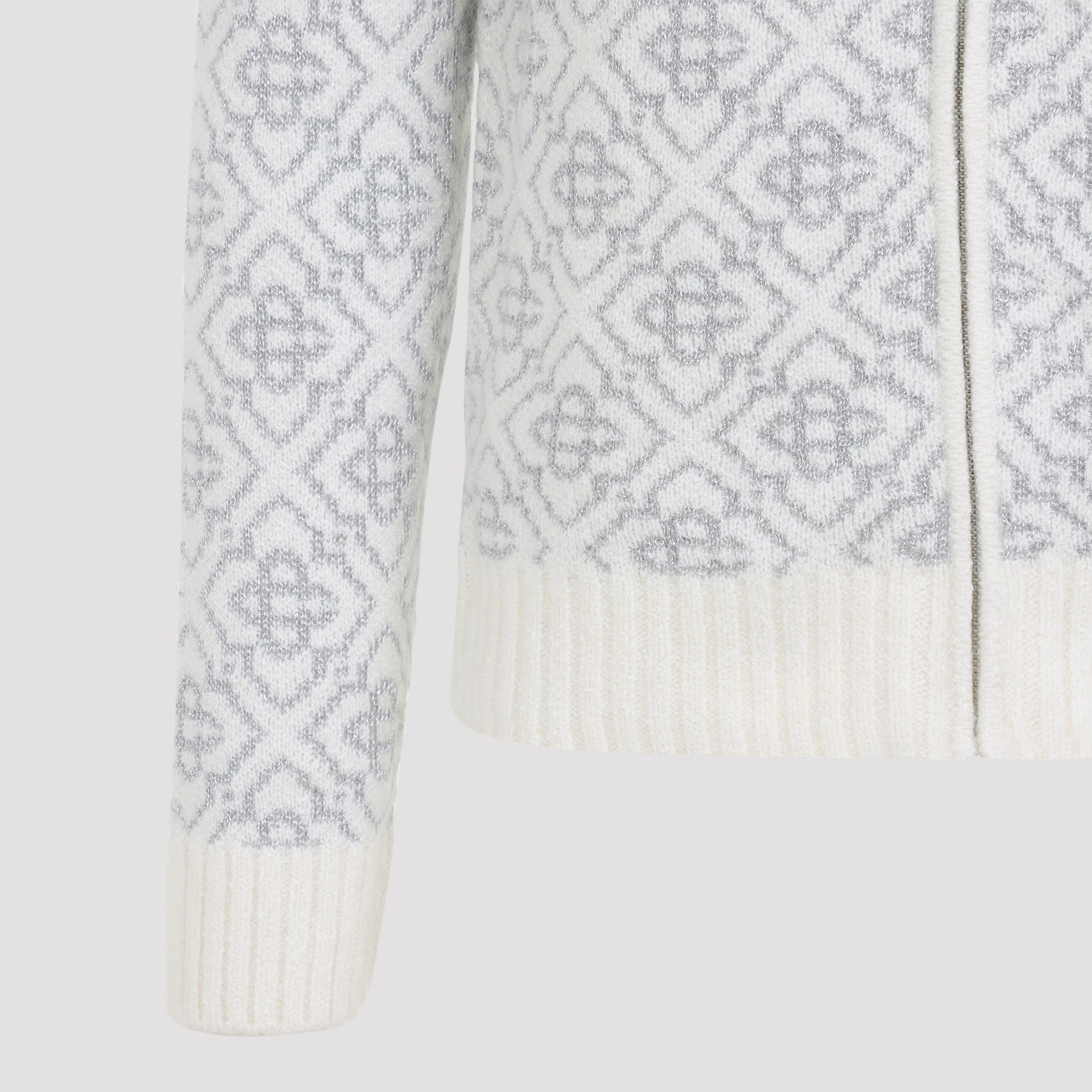 Casablanca Silver Monogram Zip Up Sweatshirt Men - 3