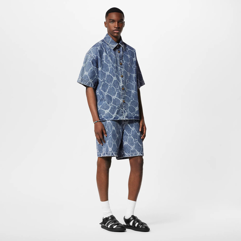 Louis Vuitton Monogram Printed Short-Sleeved Denim Shirt outlook