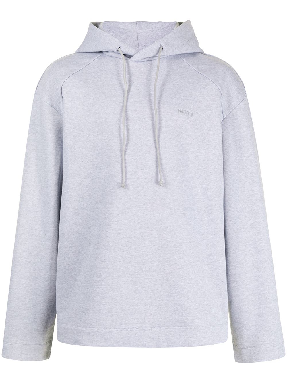 embroidered logo cotton hoodie - 1