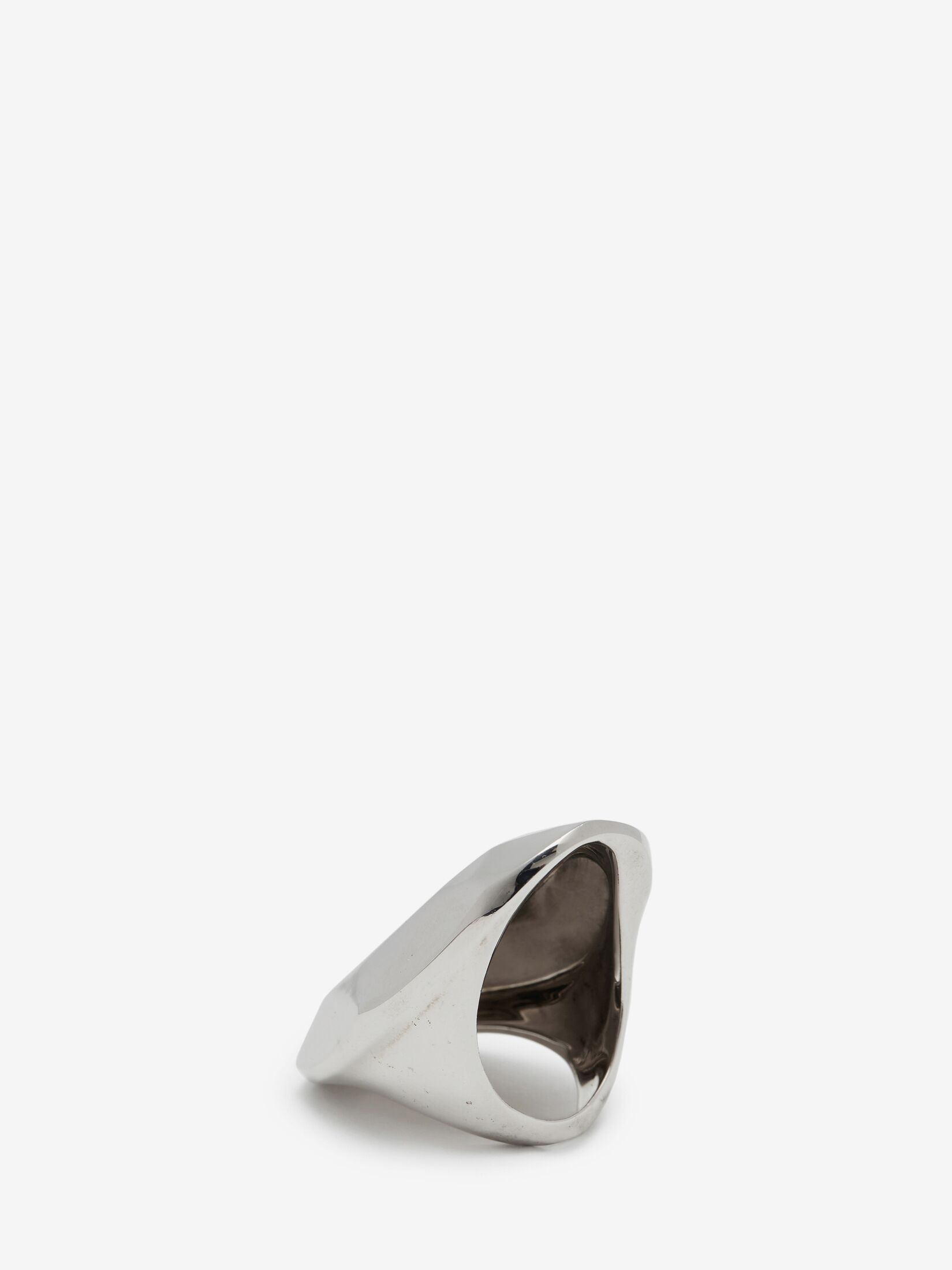 Women's Elongated Faceted Ring in Antique Silver - 3