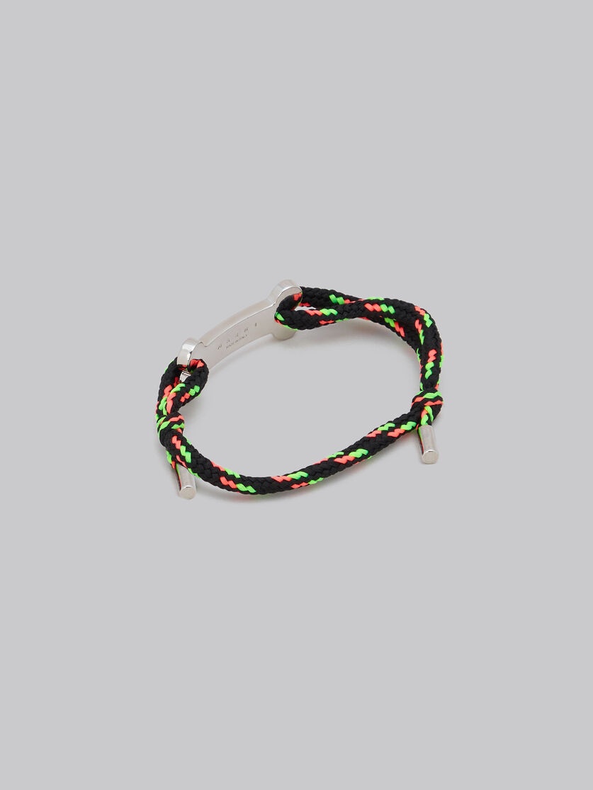 BLACK SHOELACE BRACELET WITH BONE PLAQUE - 2