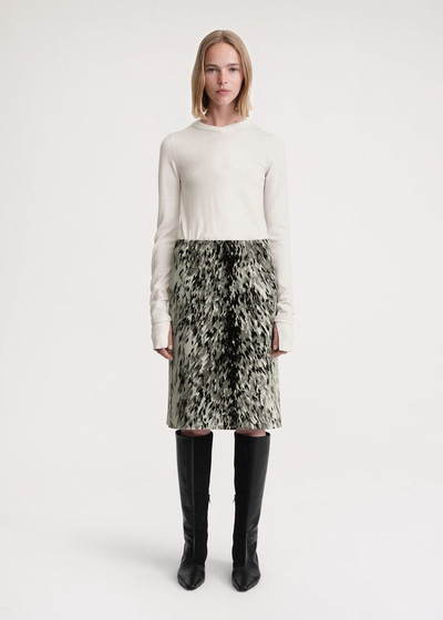 Totême Side-split fur-print skirt grey outlook