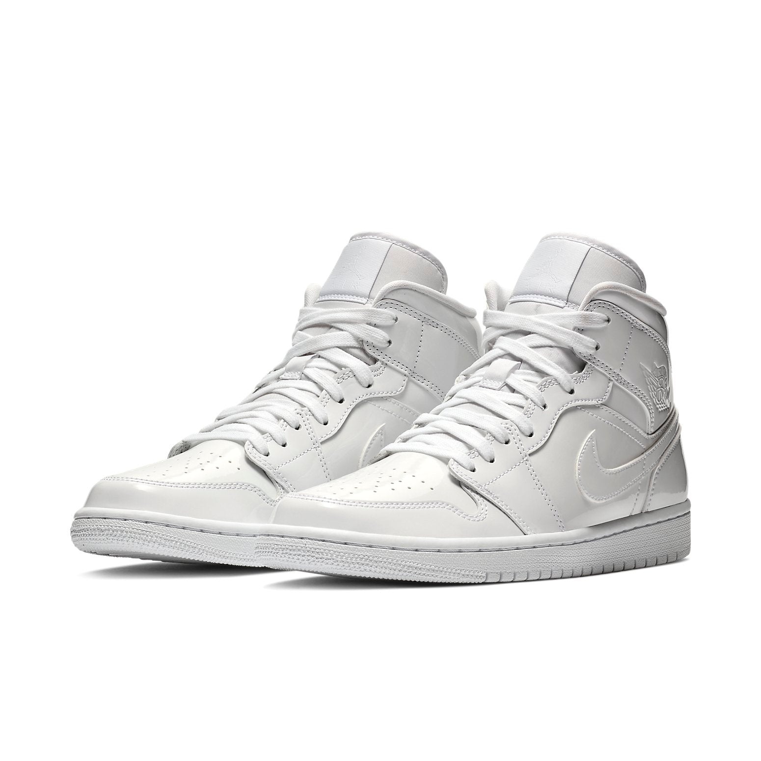 (WMNS) Air Jordan 1 Mid Patent 'Triple White' BQ6472-111 - 3