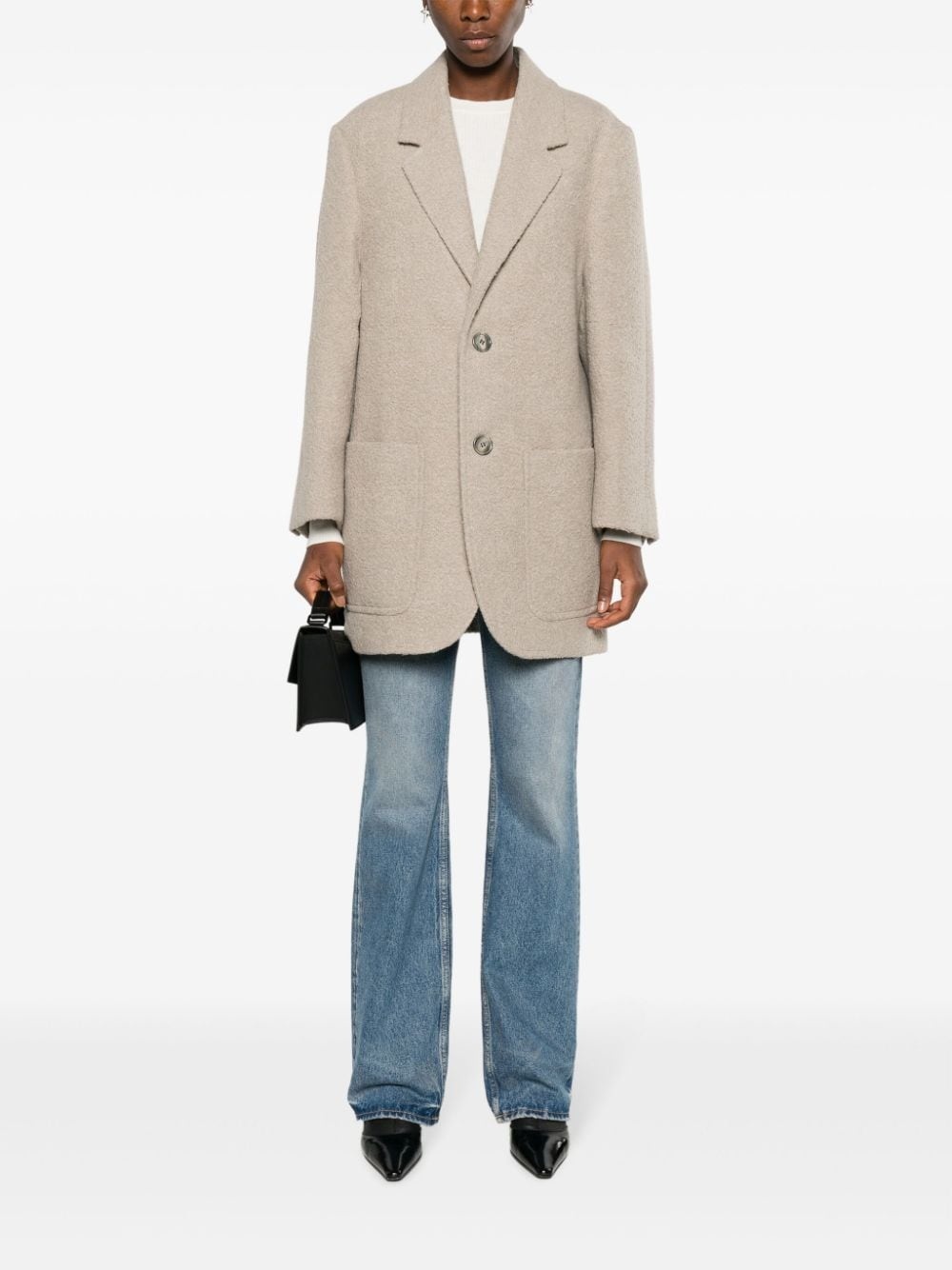 wool-blend bouclé blazer - 2
