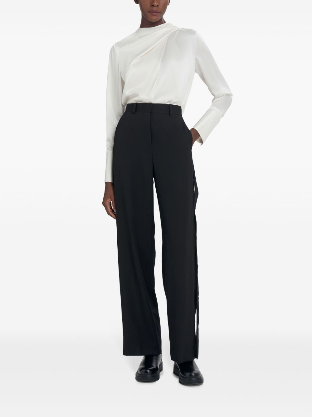 Draped Scarf-Like silk top - 2