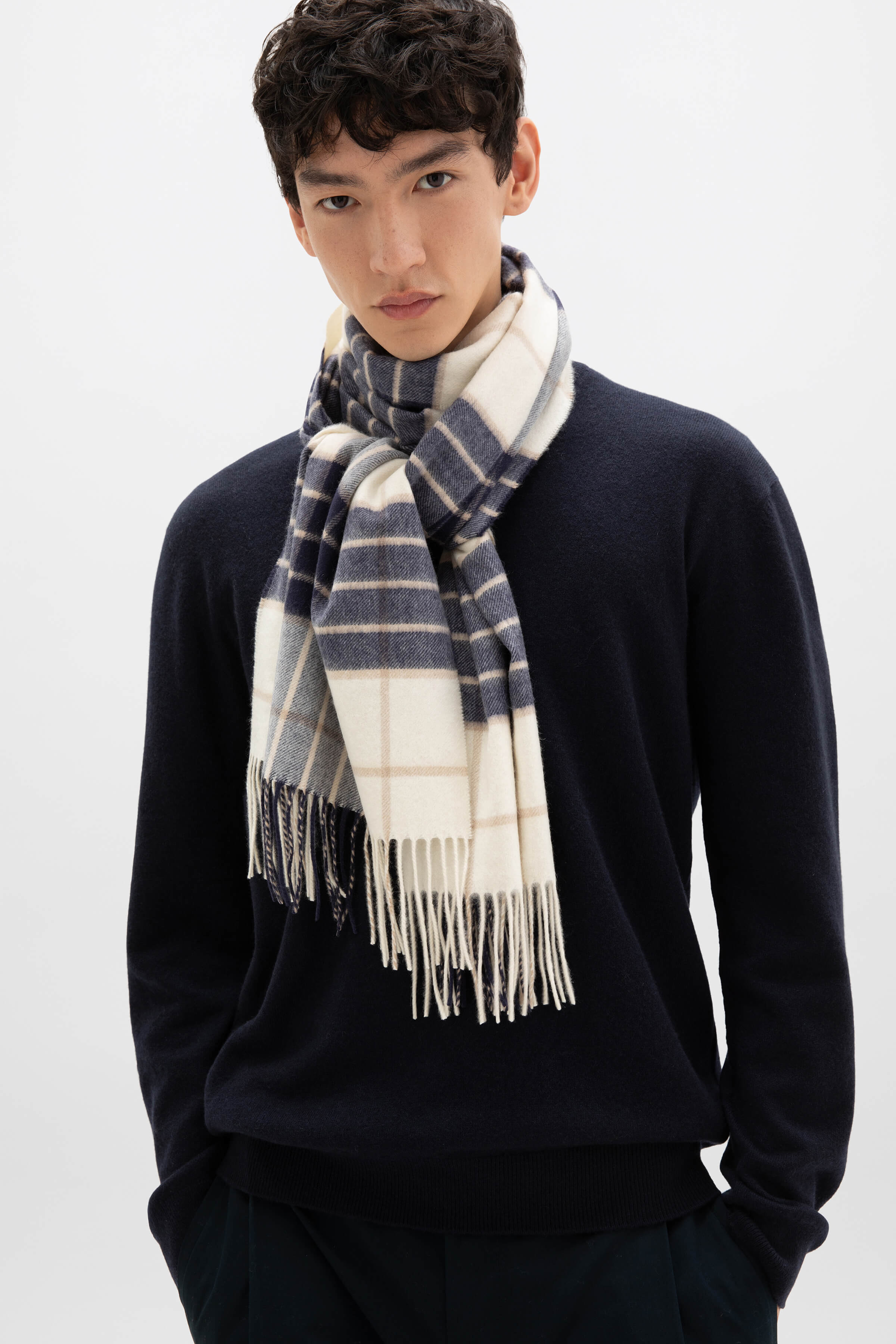 Knockmore Tartan Wide Cashmere Scarf - 2