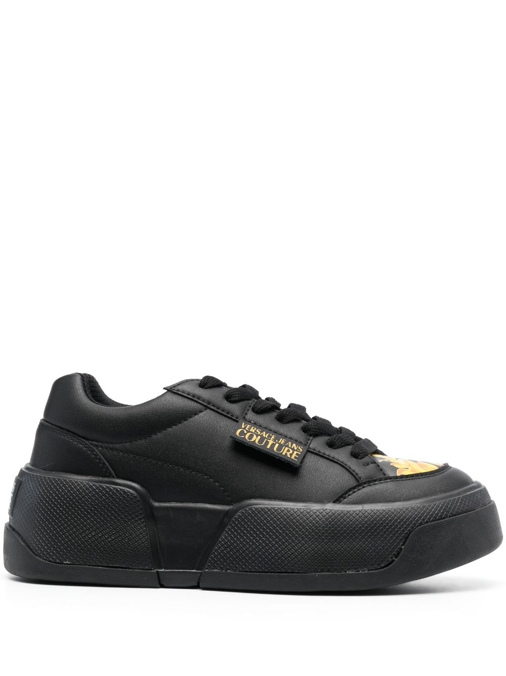 logo-patch round-toe sneakers - 1