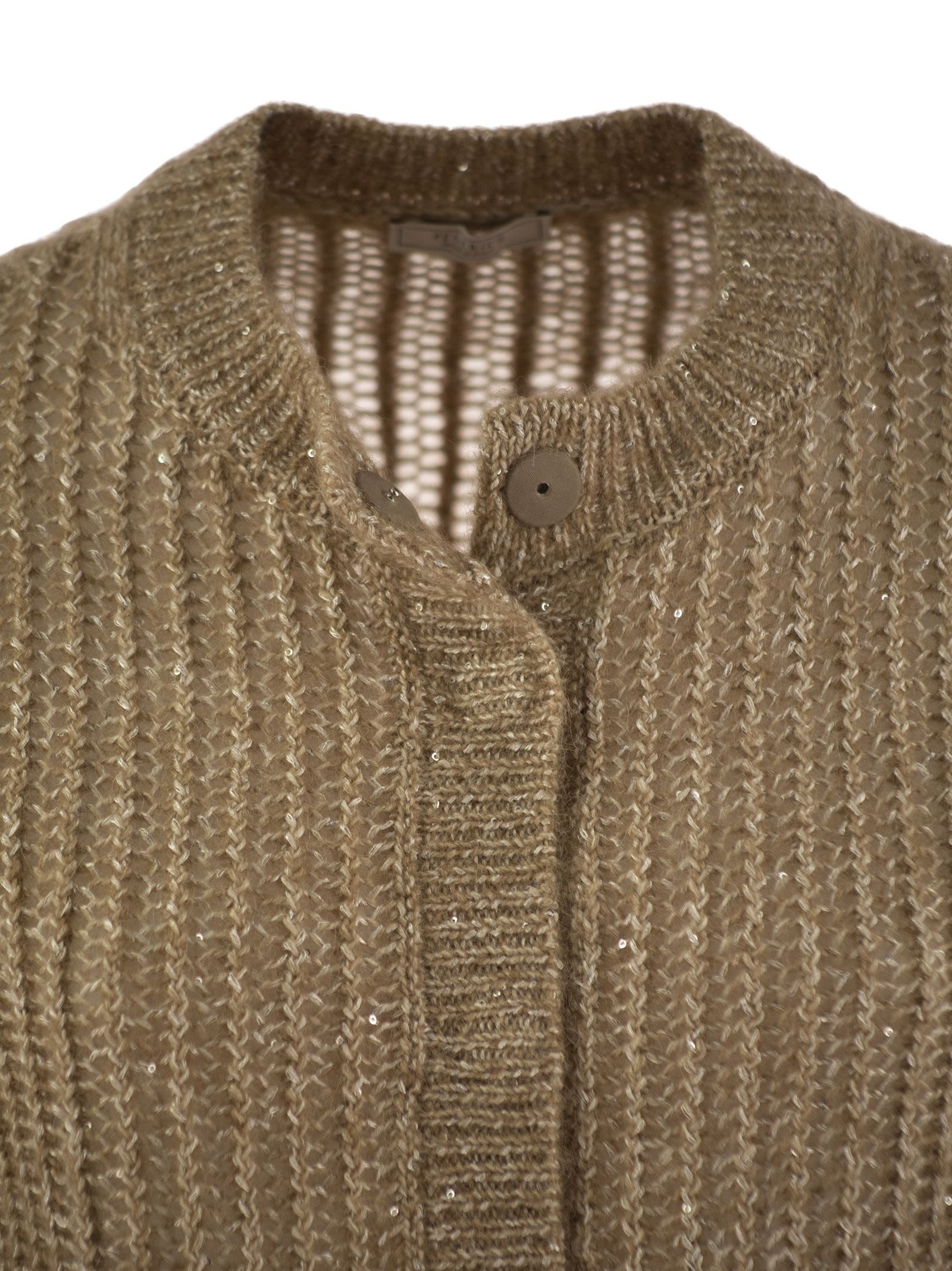 Peserico - Peserico Women Tricot Cardigan With Micro-Sequins - 4