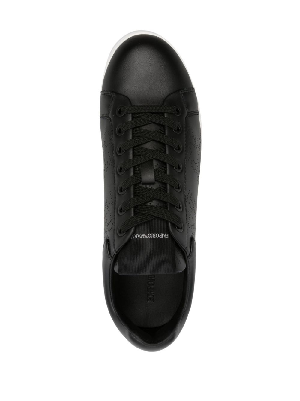 Icon logo-perforated leather sneakers - 4