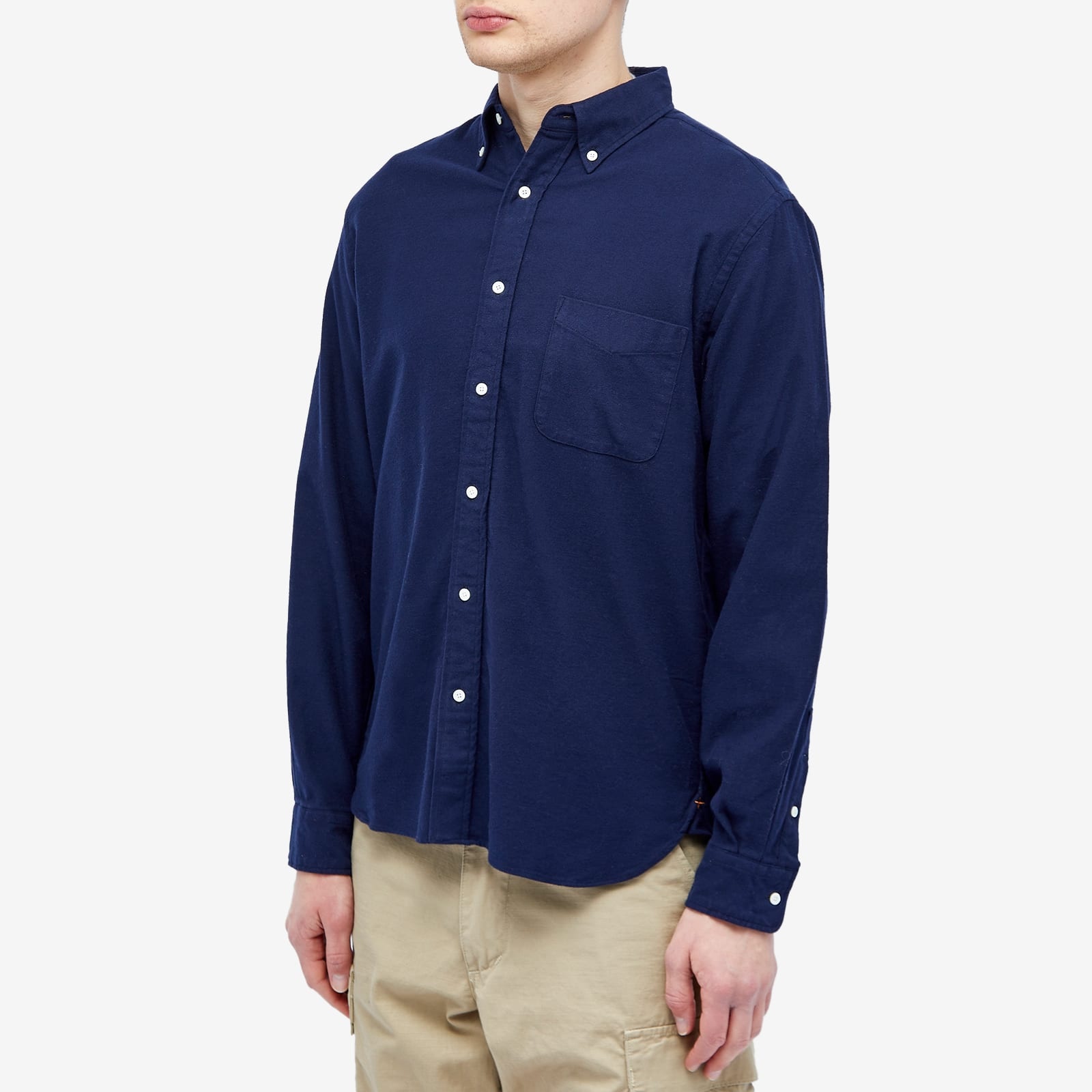 Beams Plus Button Down Solid Flannel Shirt - 2