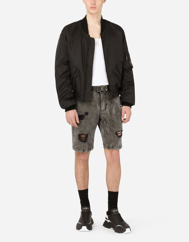 Dolce & Gabbana Gray slim-fit stretch jeans with rips outlook