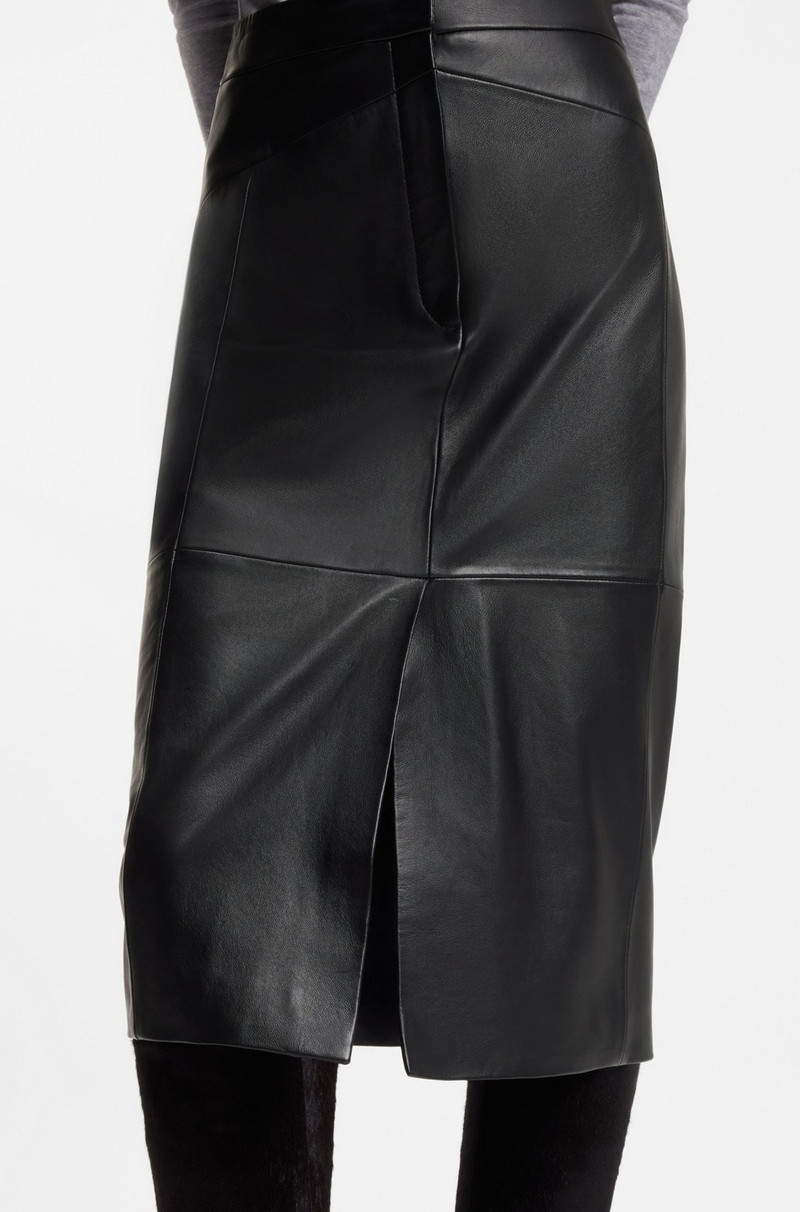 PENCIL SKIRT IN LUSTROUS LEATHER 5
