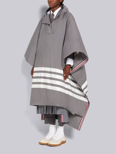 Thom Browne Medium Grey Military Ripstop Down Filled Satin 4-Bar Oversized Hooded Poncho outlook