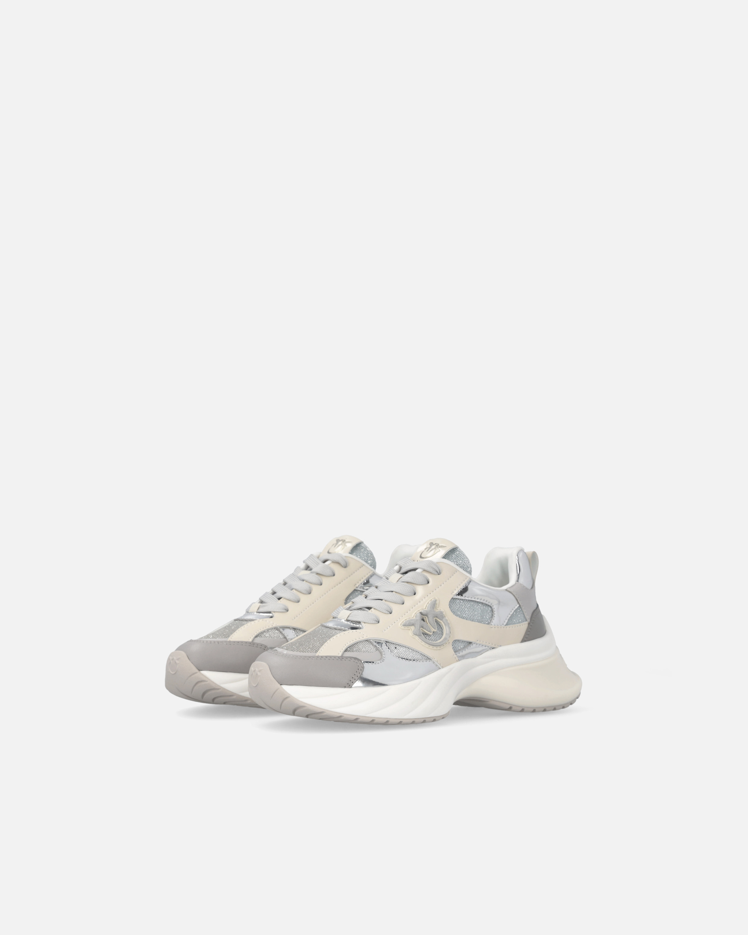 GLITTERY SNEAKERS WITH LOVE BIRDS LOGO - 6