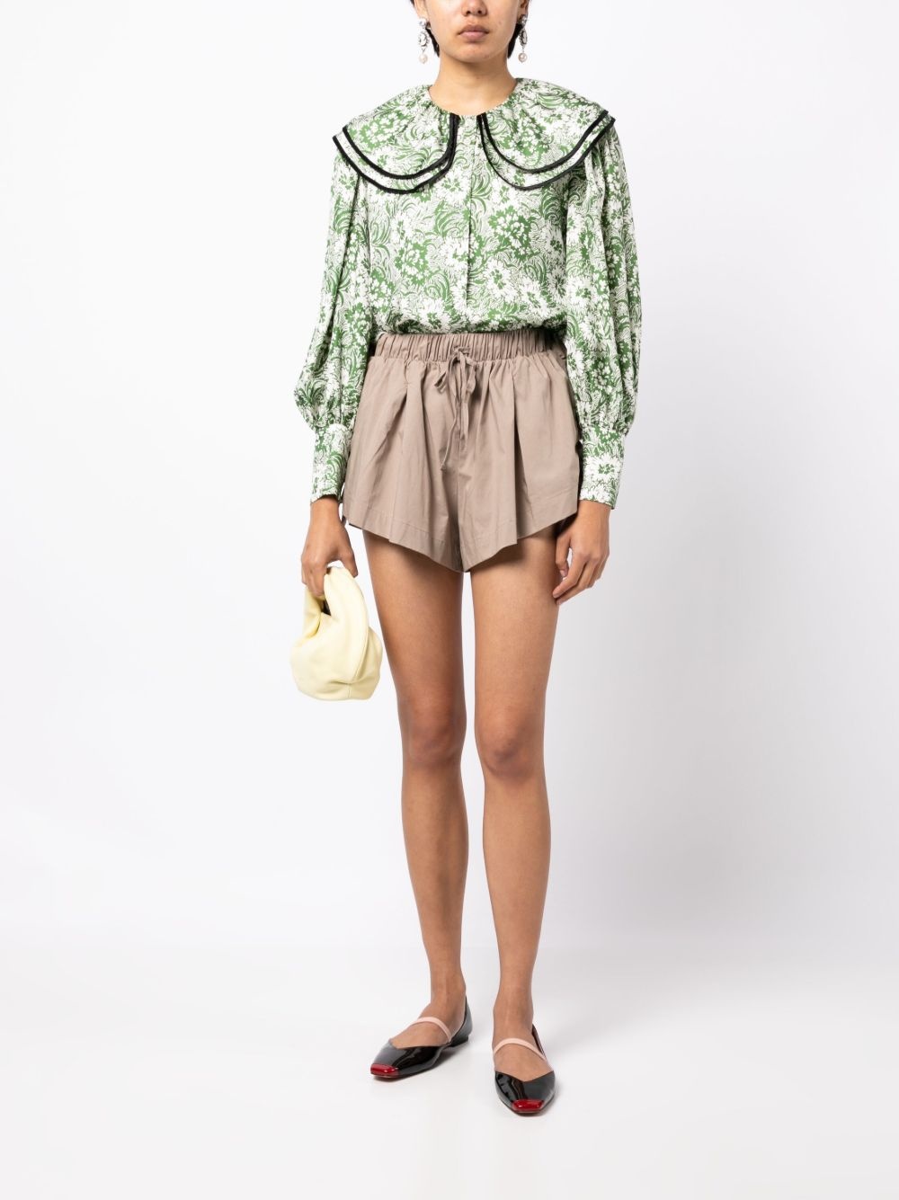 ruffled drawstring shorts - 2