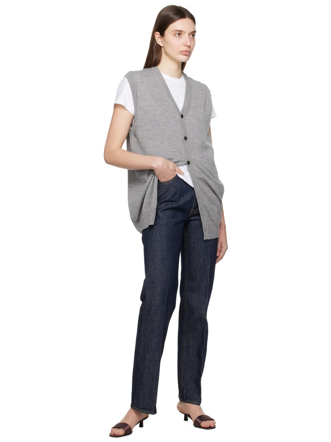 【AURALEE】Hard Twist Double Cloth Vest AURALEE Gray Hard Twist Vest | REVERSIBLE