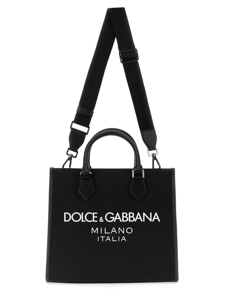 SHOPPING BAG WITH LOGO AND SHOULDER STRAP - 2