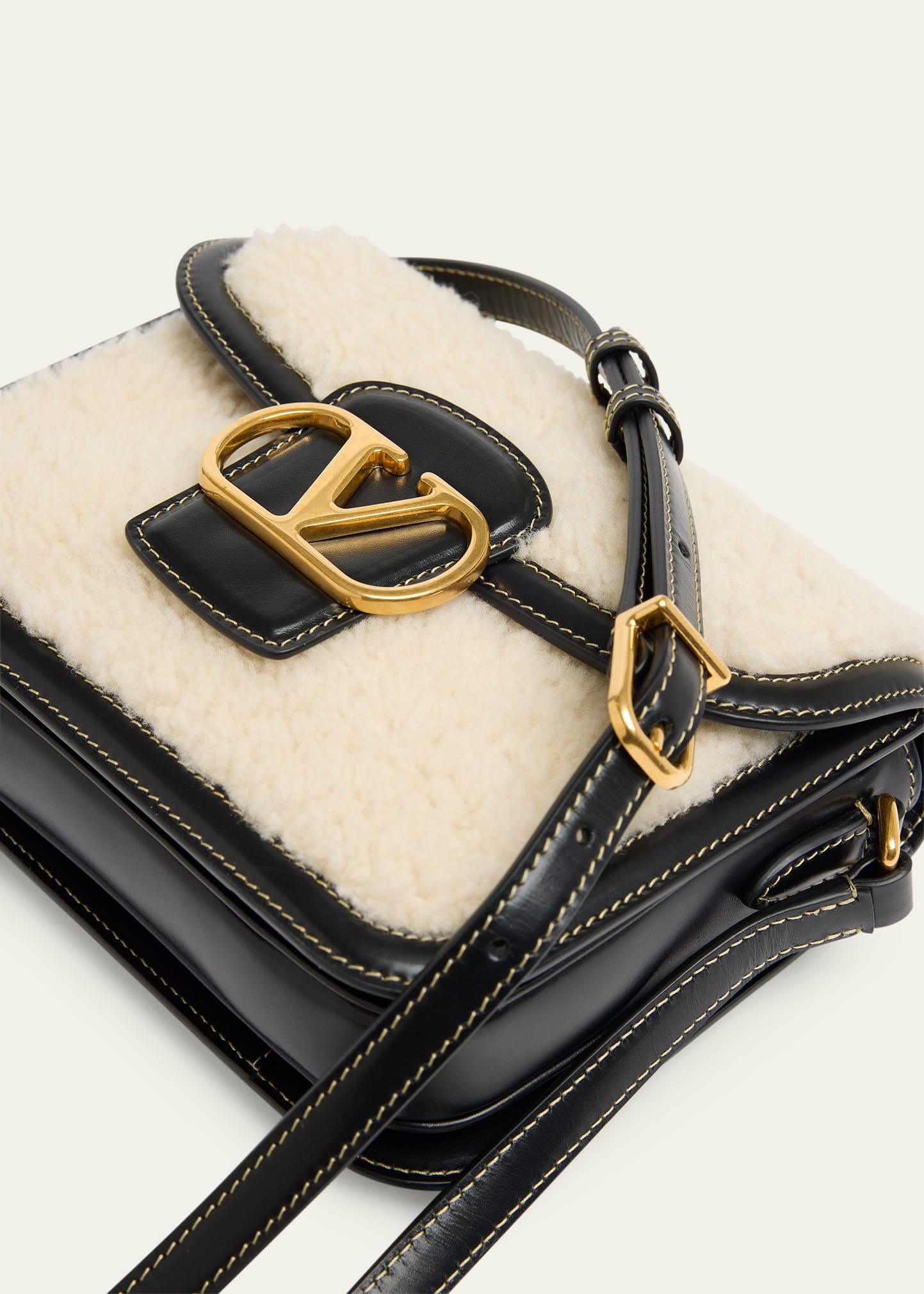 9 to 5 Small Shearling and Leather Shoulder Bag - 5