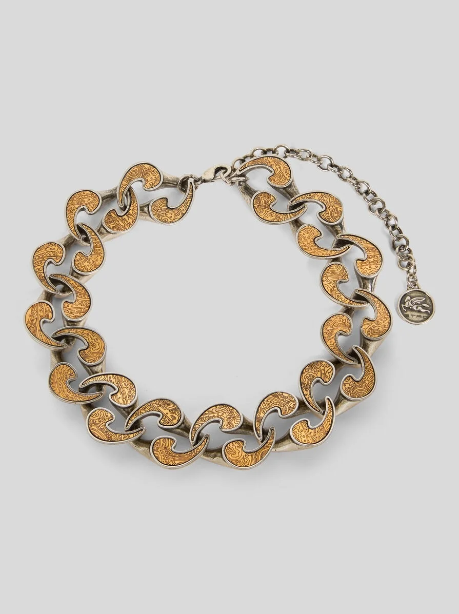 DUAL-FINISH PAISLEY NECKLACE - 1
