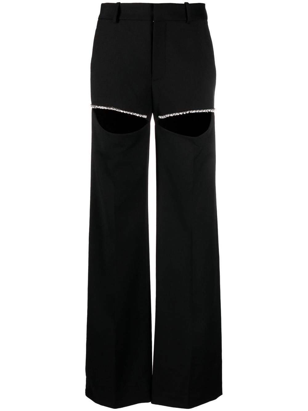 cut-out straight-leg trousers - 1