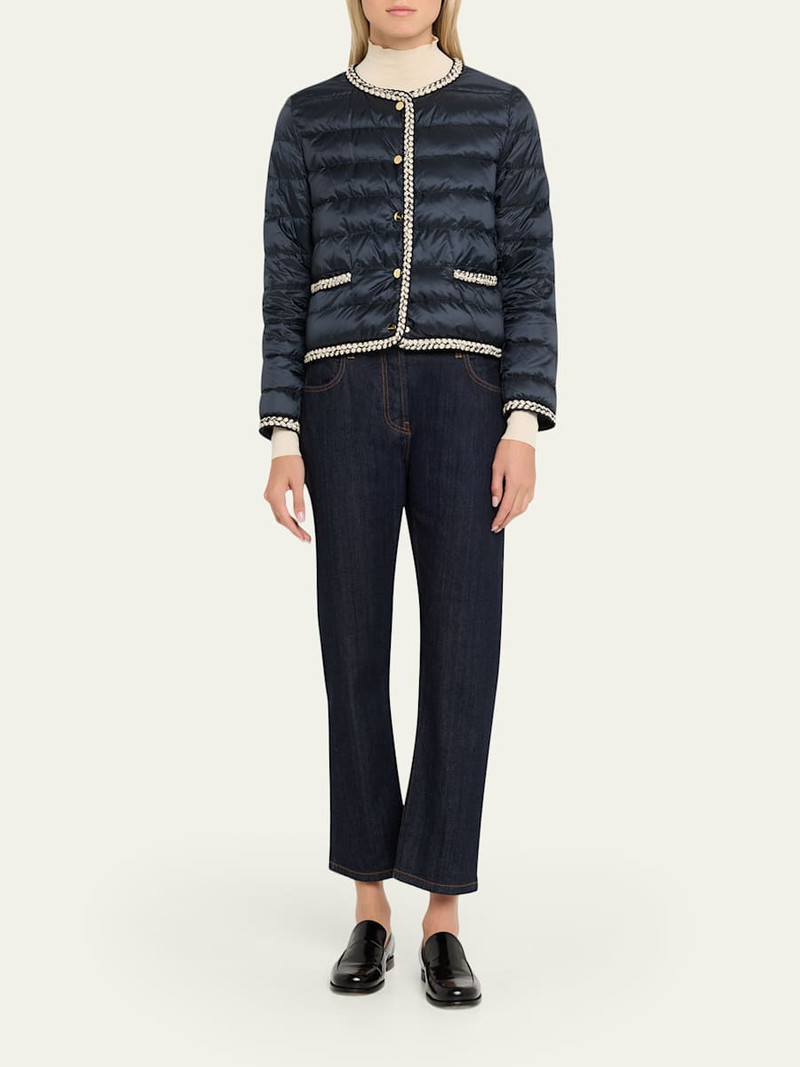 Max Mara Studio Quilted Braid-Trim Puffer Coat outlook
