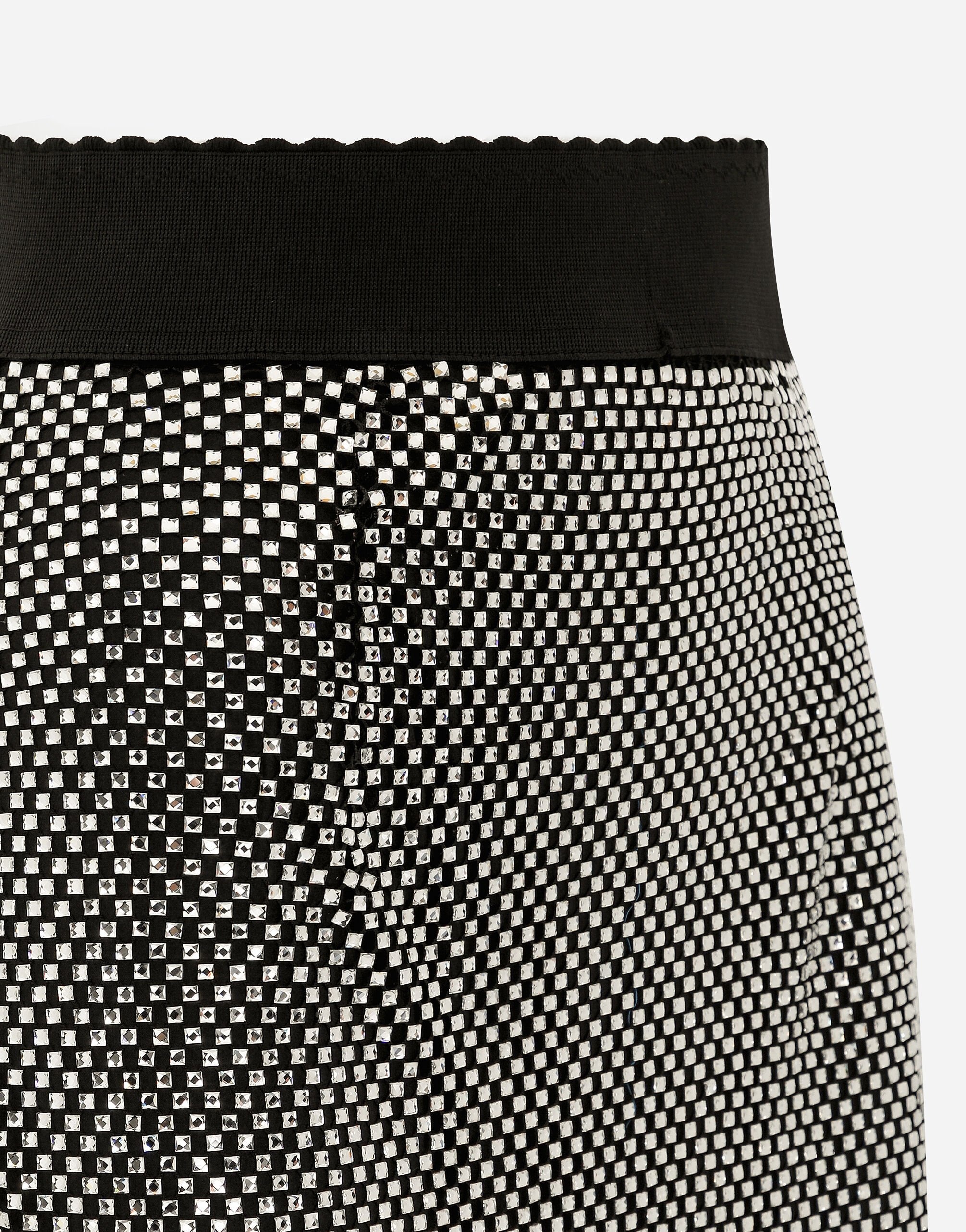 Calf-length crystal mesh skirt - 7