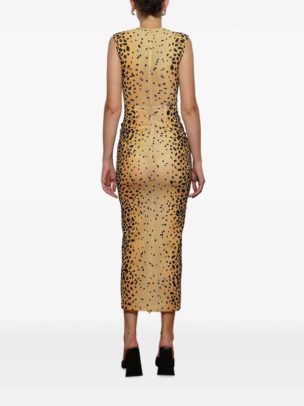 sleeveless mesh midi dress - 4