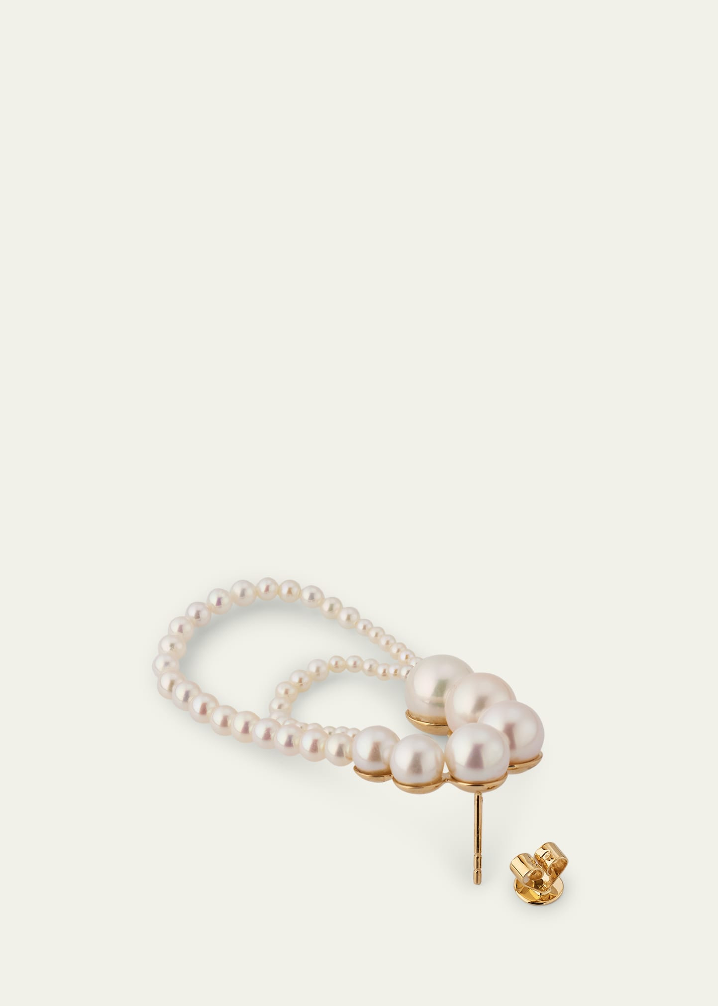 14K Yellow Gold Embrasse de Perle Graduating Freshwater Pearl Earring, Single (Left) - 4