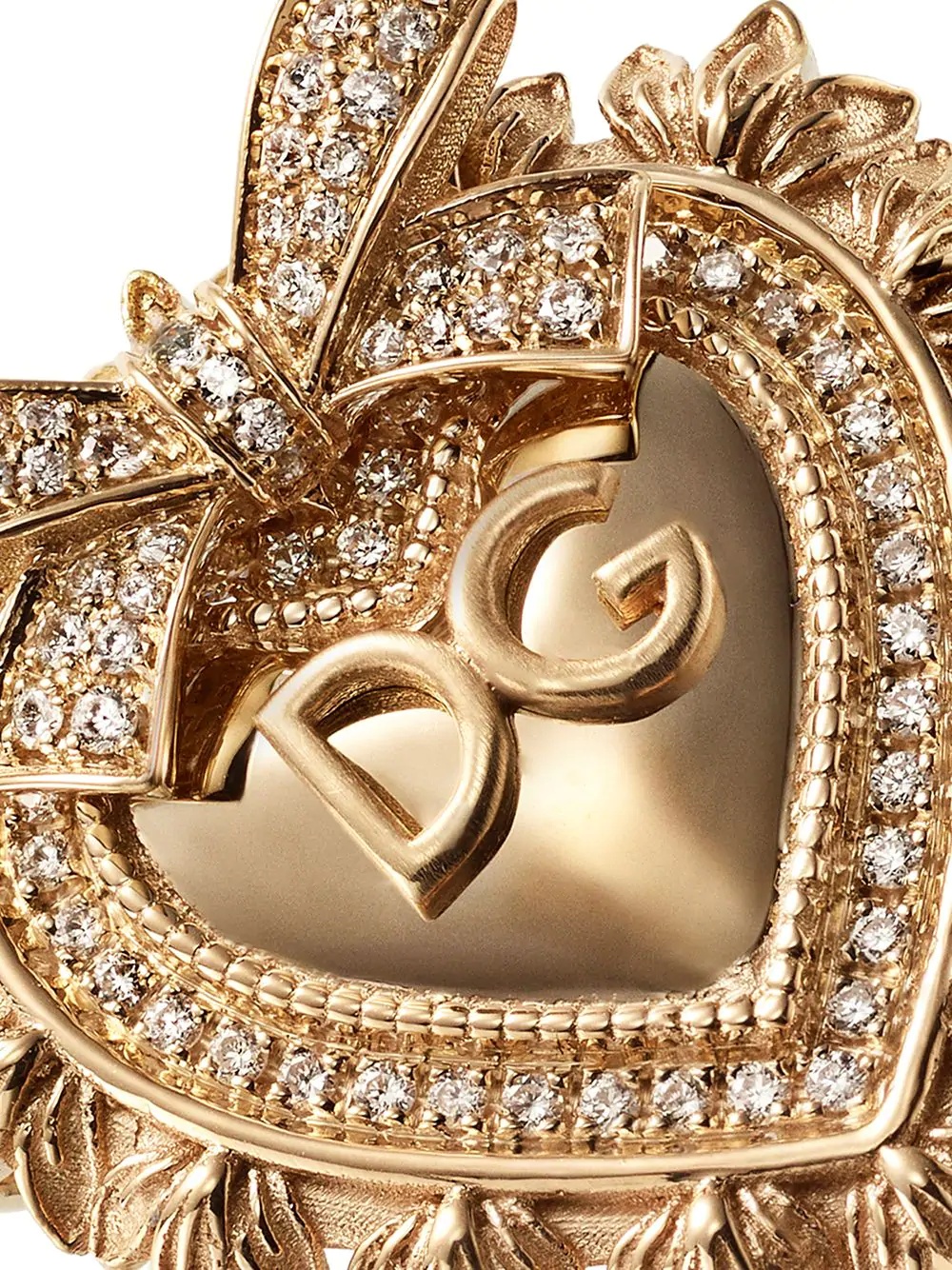 18kt yellow gold diamond Devotion ring - 3