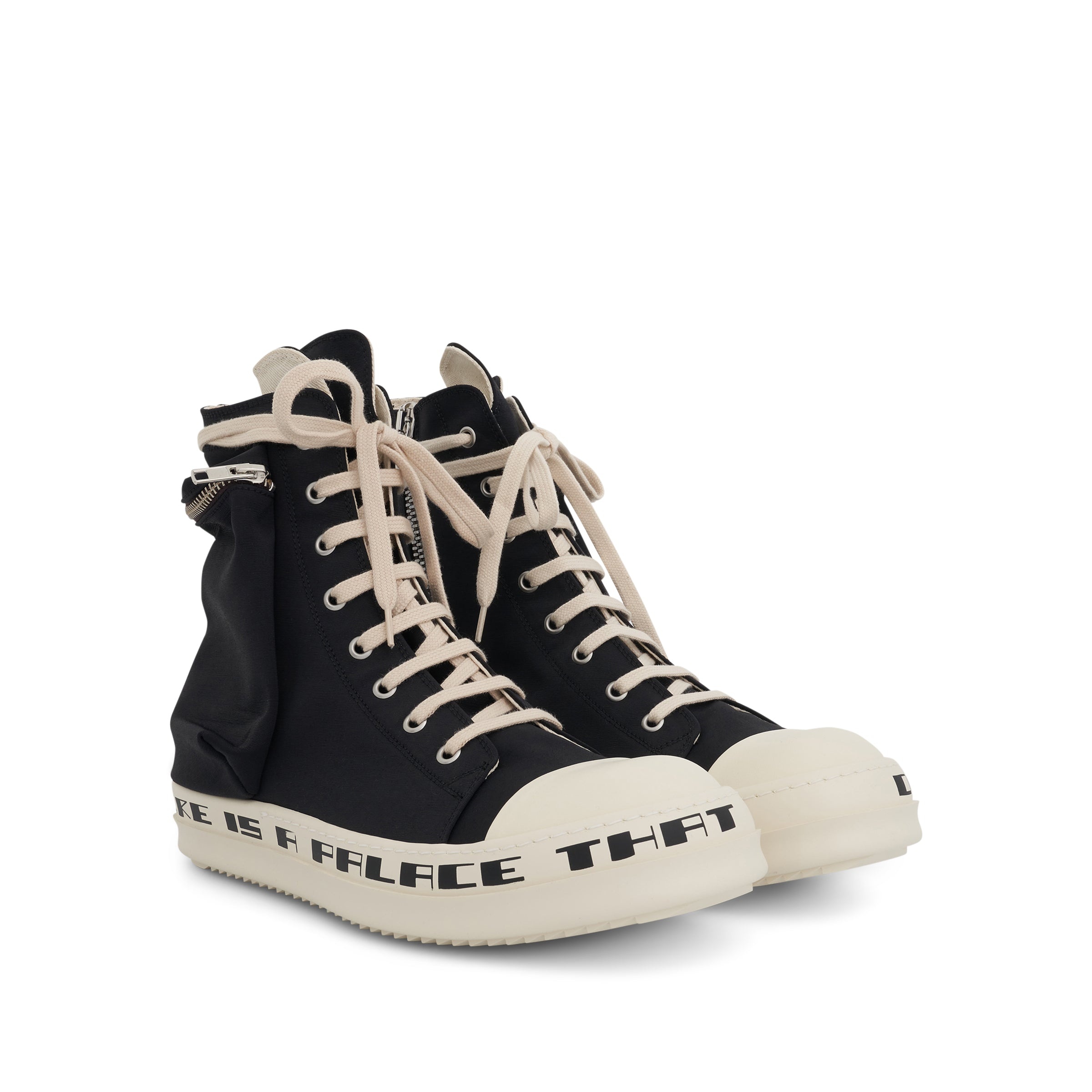 Cargo High Sneakers with Tears Bumper in Black/Milk - 2