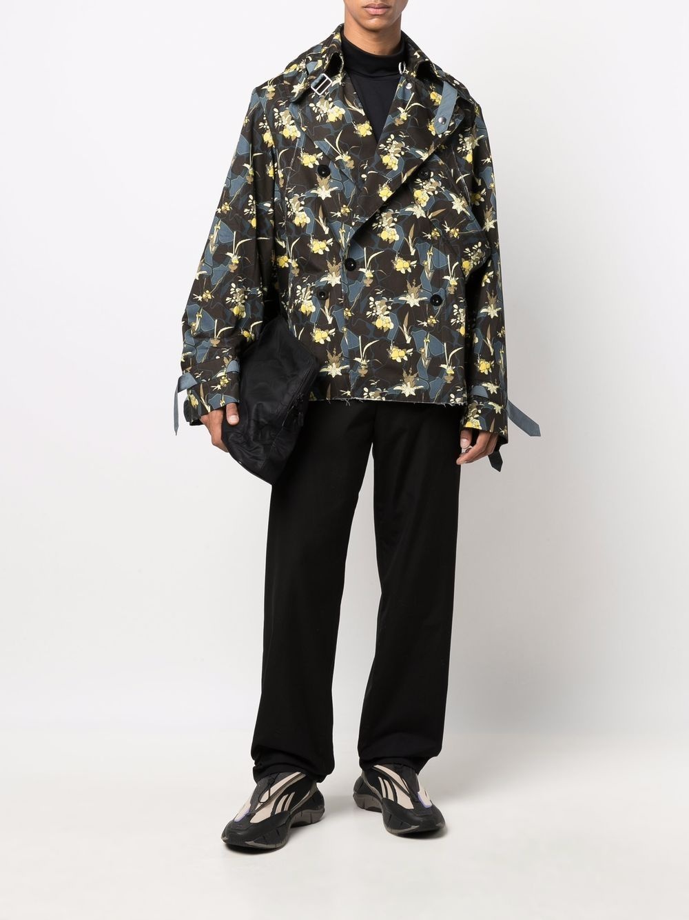 double-breasted abstract-print jacket - 2