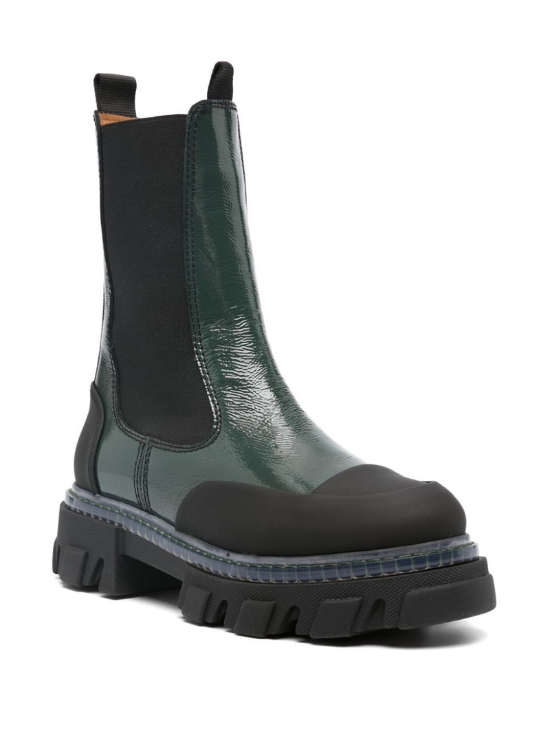 GANNI leather panelled ankle boots outlook