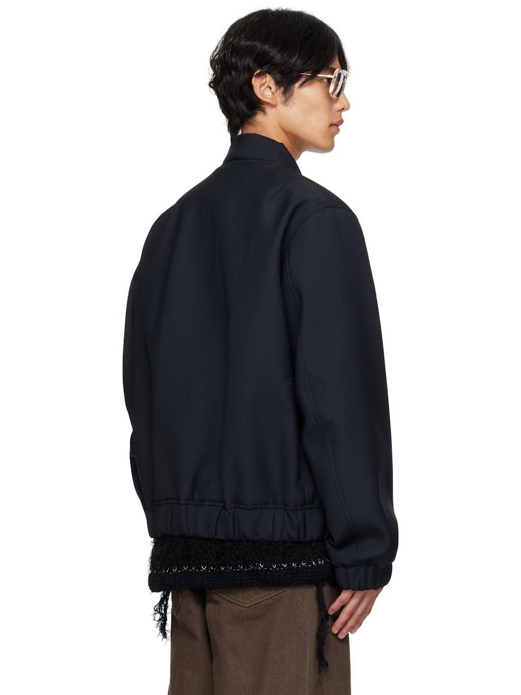 Navy Suiting Blouson Bomber Jacket - 3