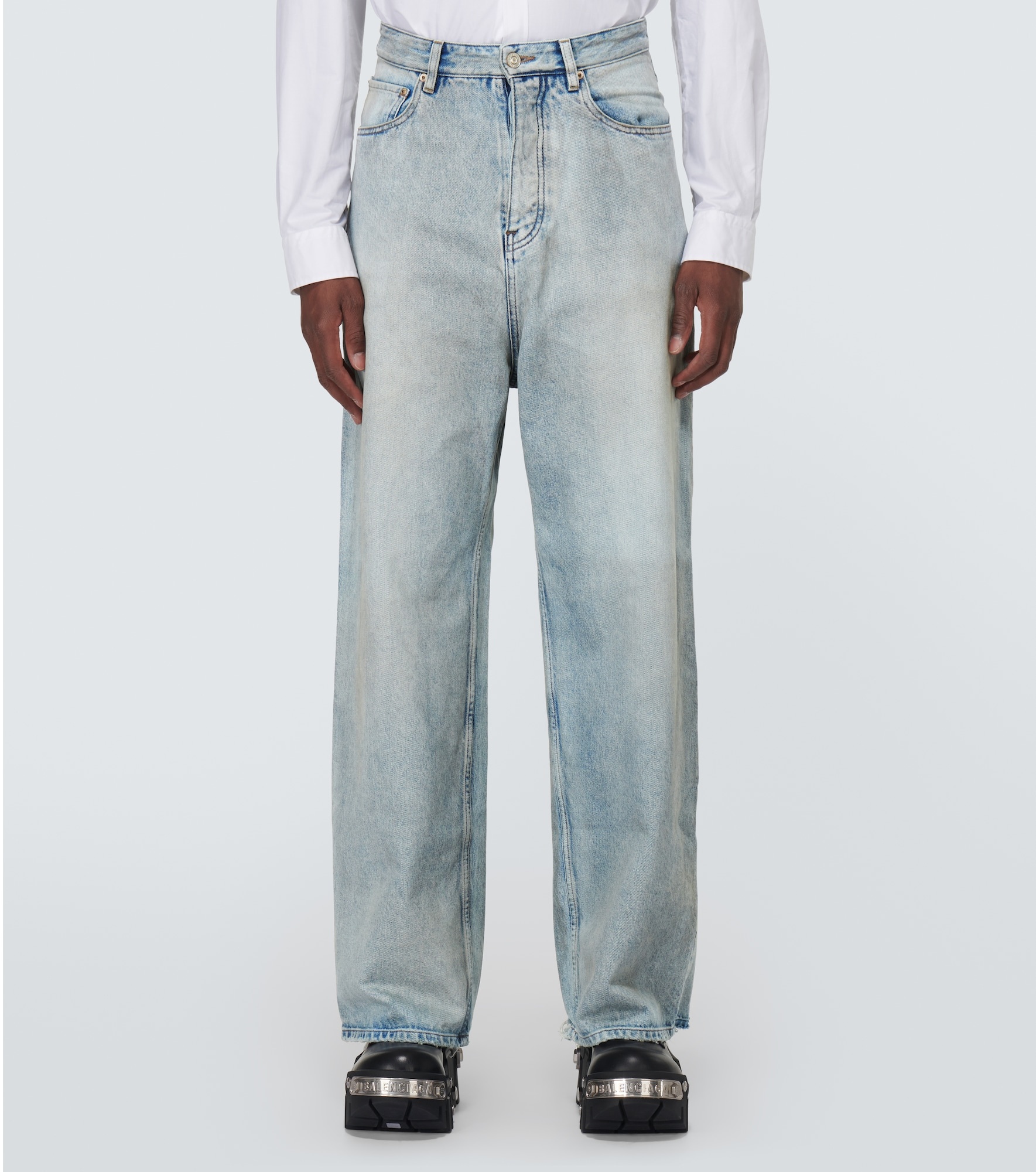 Distressed wide-leg jeans - 3
