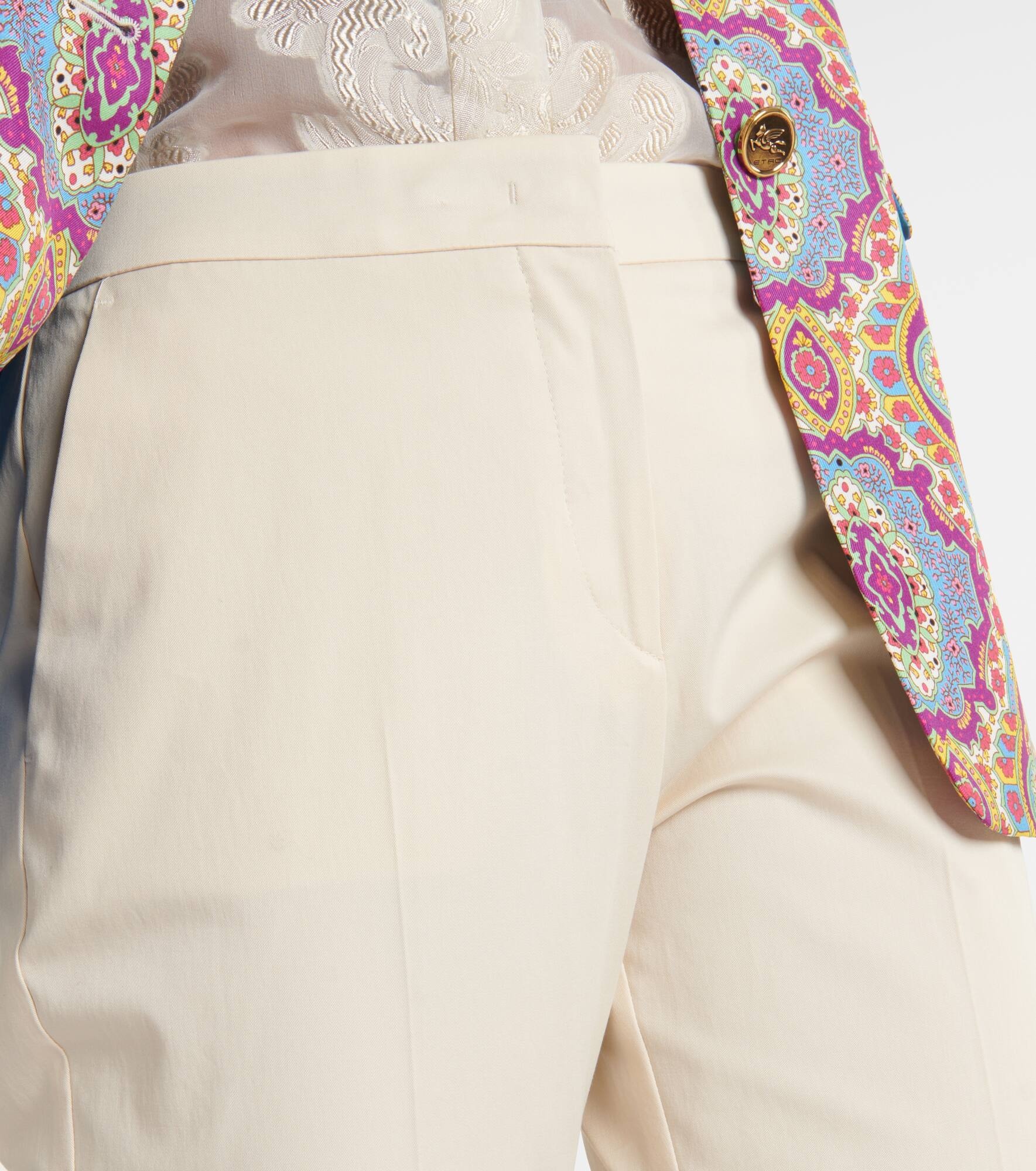 High-rise cotton-blend tapered pants - 4