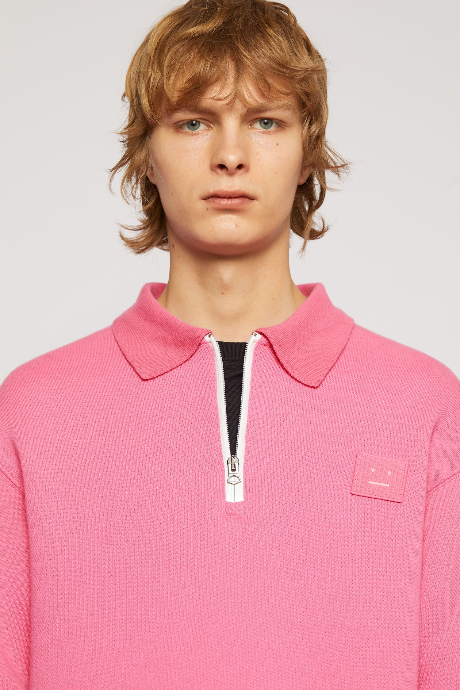 Oversized point collar sweatshirt bubblegum pink - 6