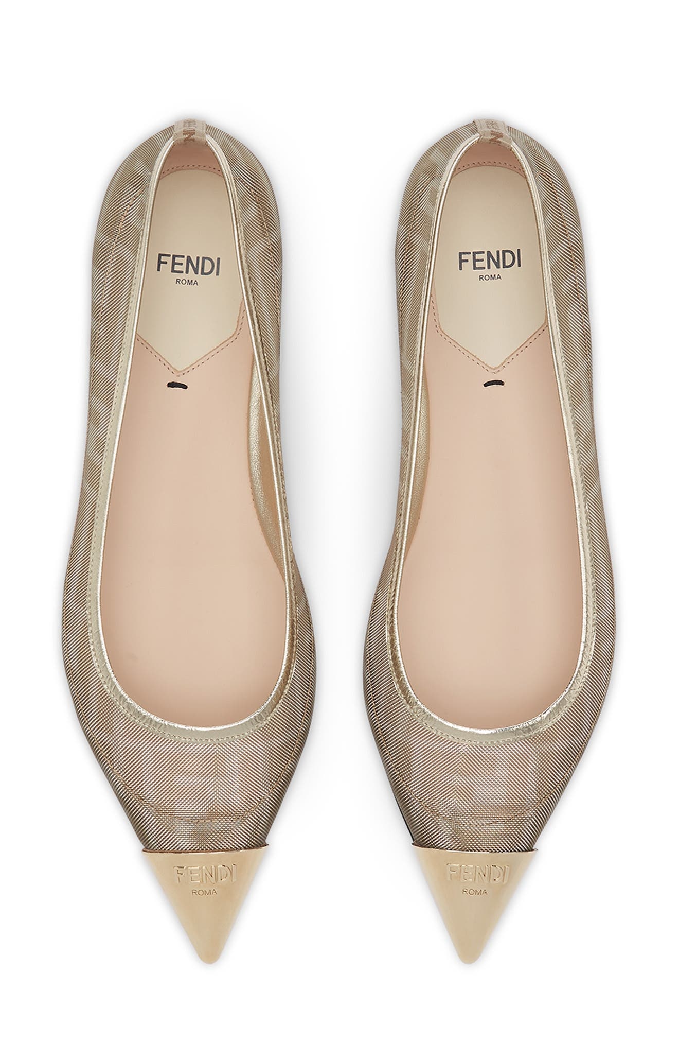 Fendi Colibri Ballet Flat in F1R8V Gold at Nordstrom - 3