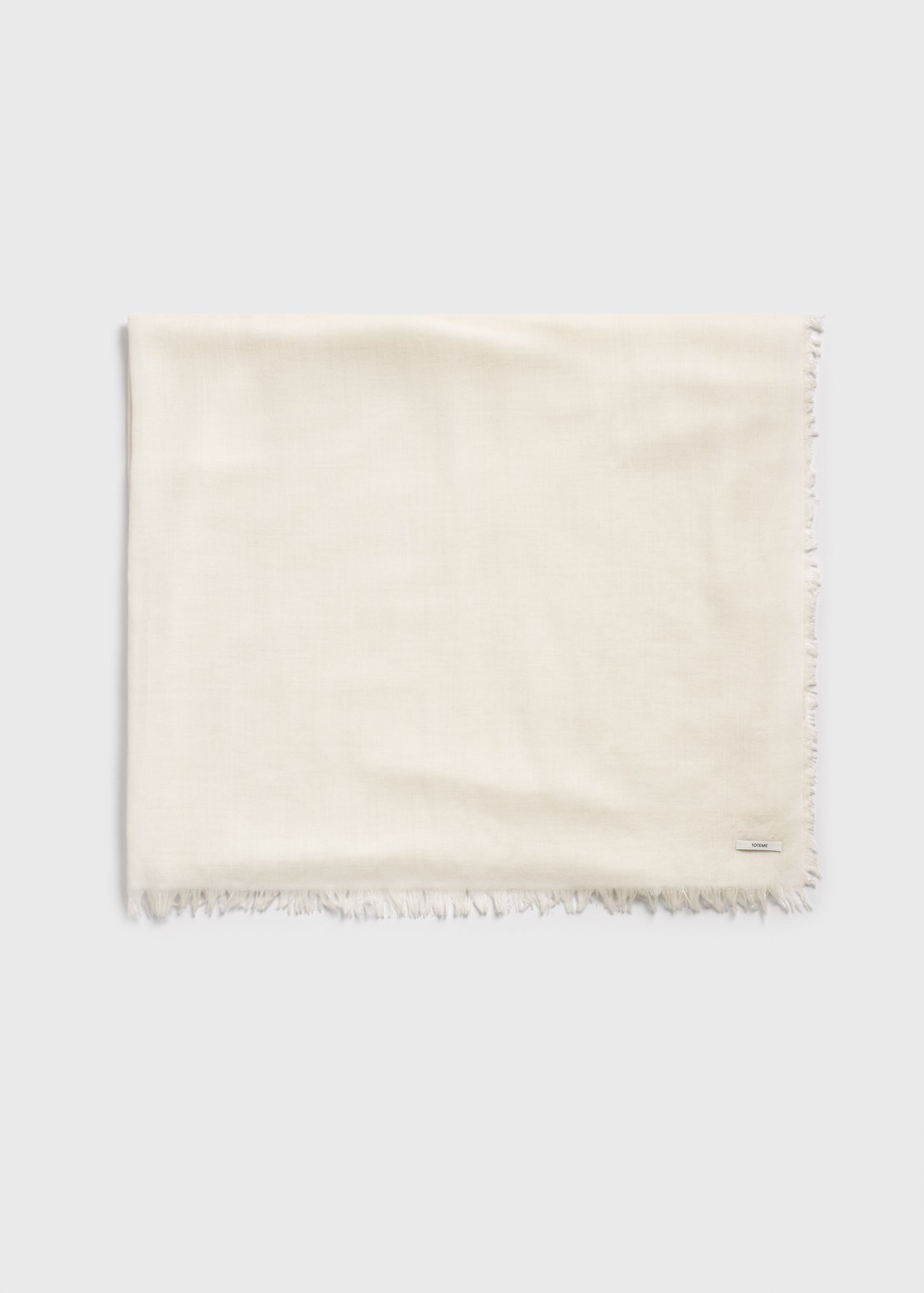 Light wool blanket scarf off-white - 6
