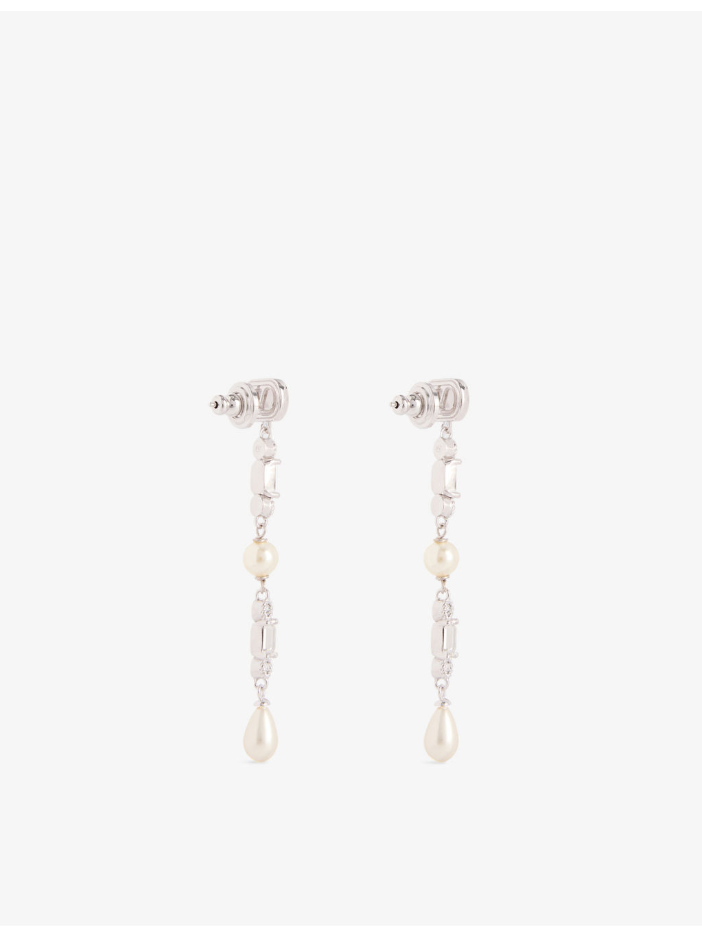 Ovalette Brass And Swarovski Crystal And Pearl Earrings - 4