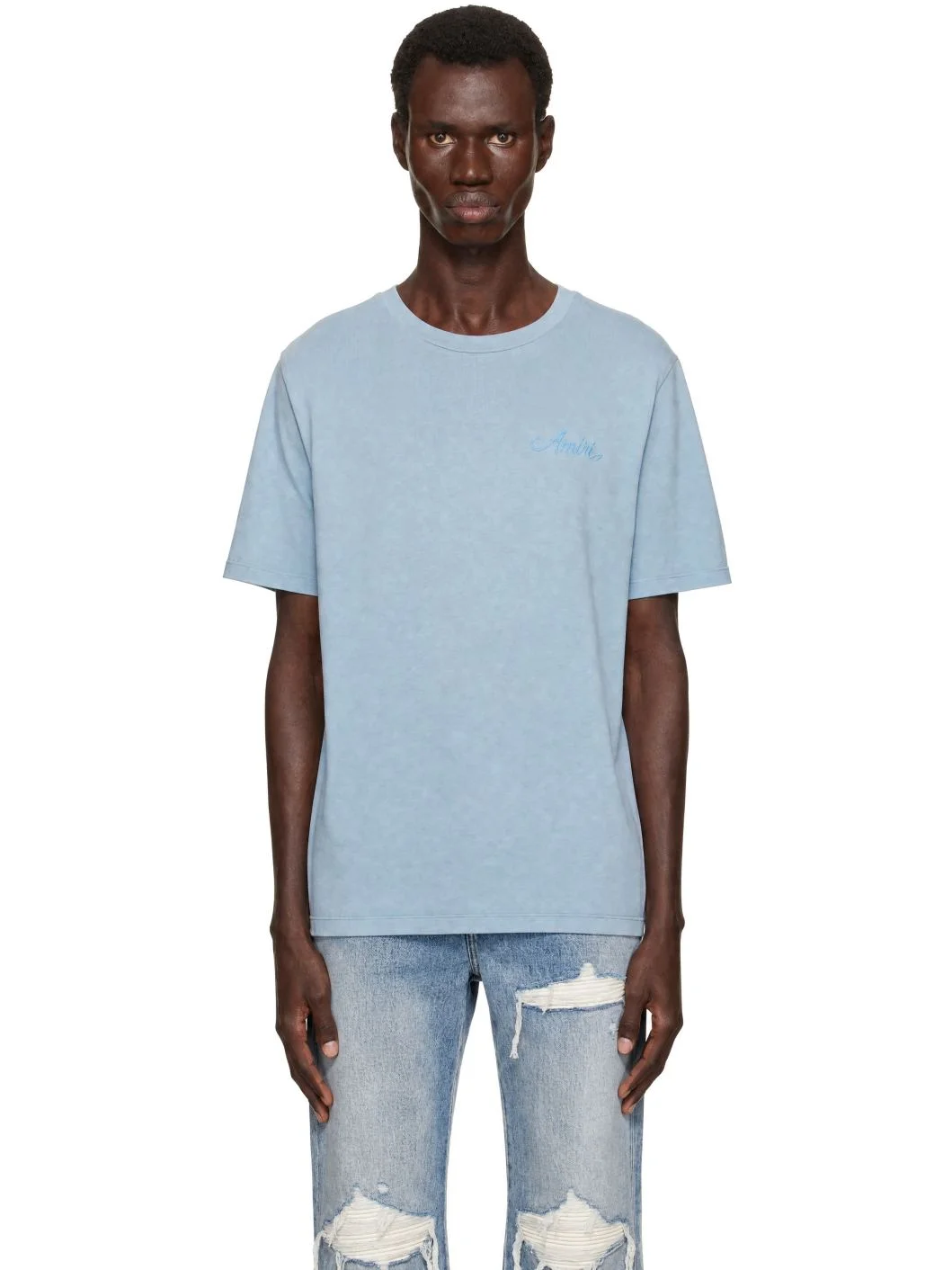 Blue Bleach Bandana Patch T-shirt - 1