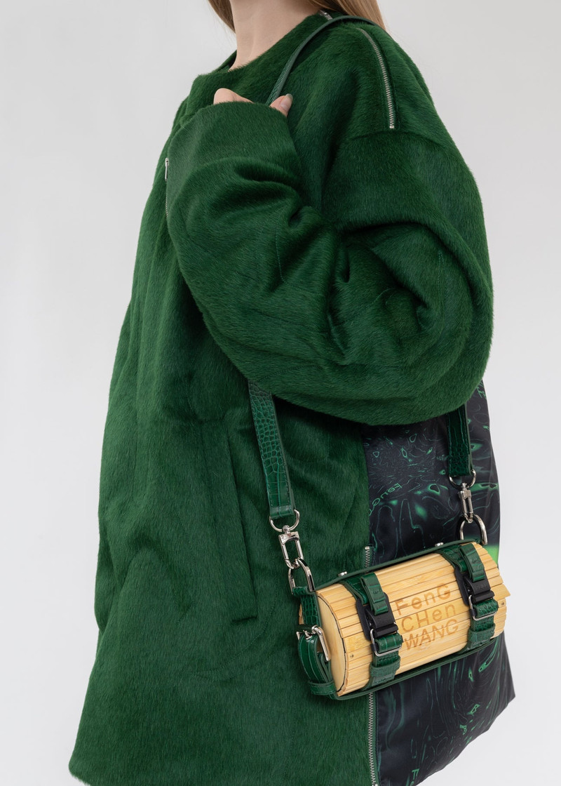 Green Croc Small Bamboo Bag 3