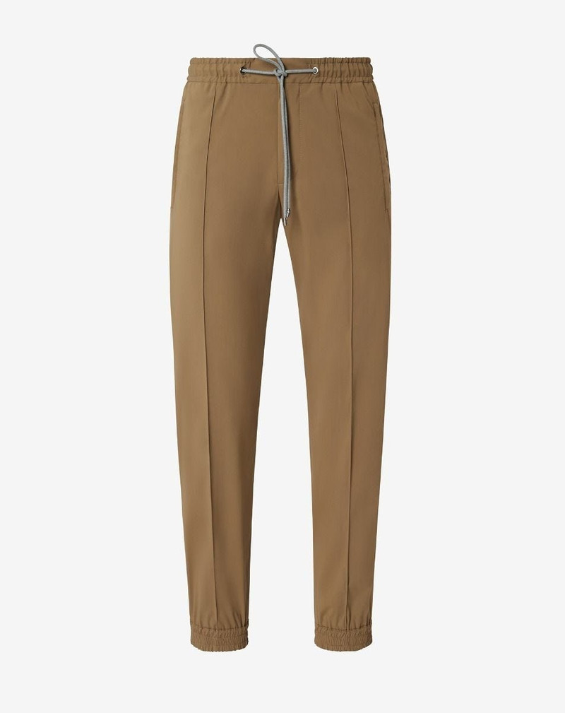 Beige technical wool fabric joggers 1