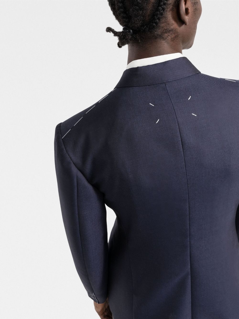 double-breasted navy blazer - 5