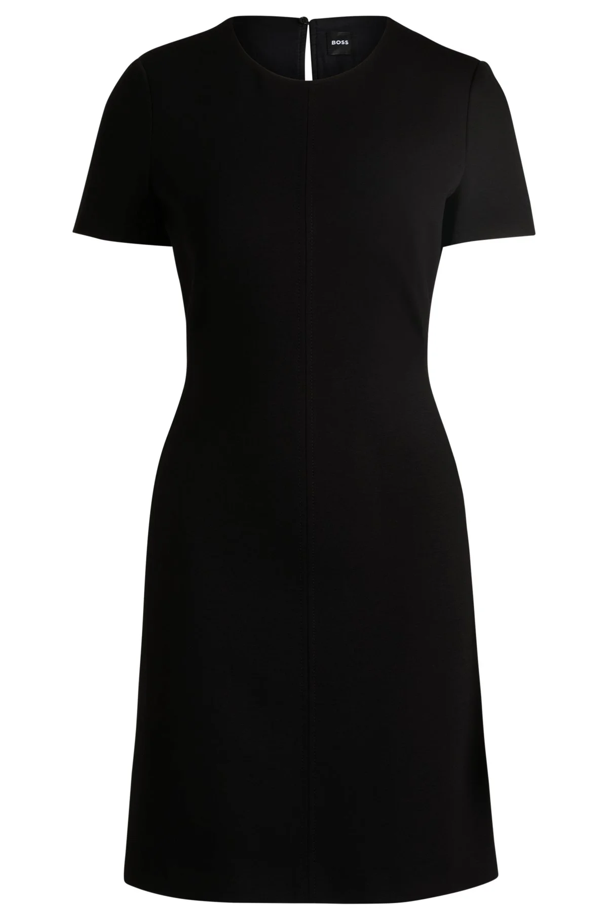 SLIM-FIT CREW-NECK DRESS IN STRETCH FABRIC - 1