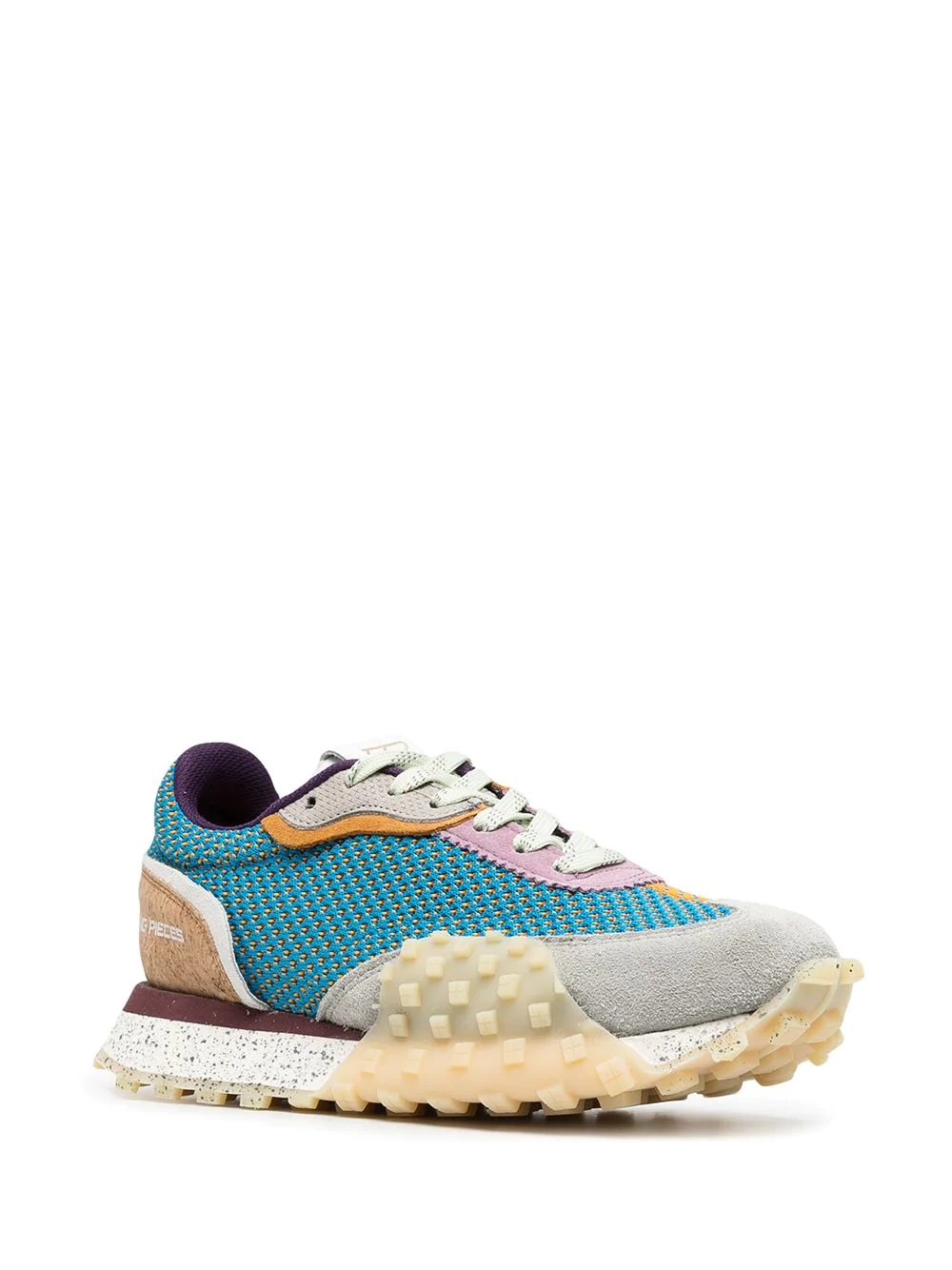 colour-block lace-up trainers - 2